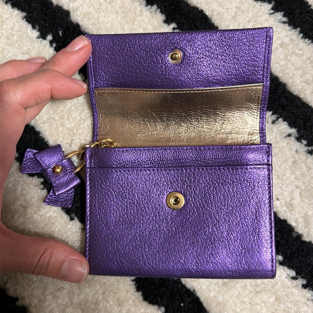 Dolce & Gabbana Metallic Purple Leather Wallet - Picture 8 of 10
